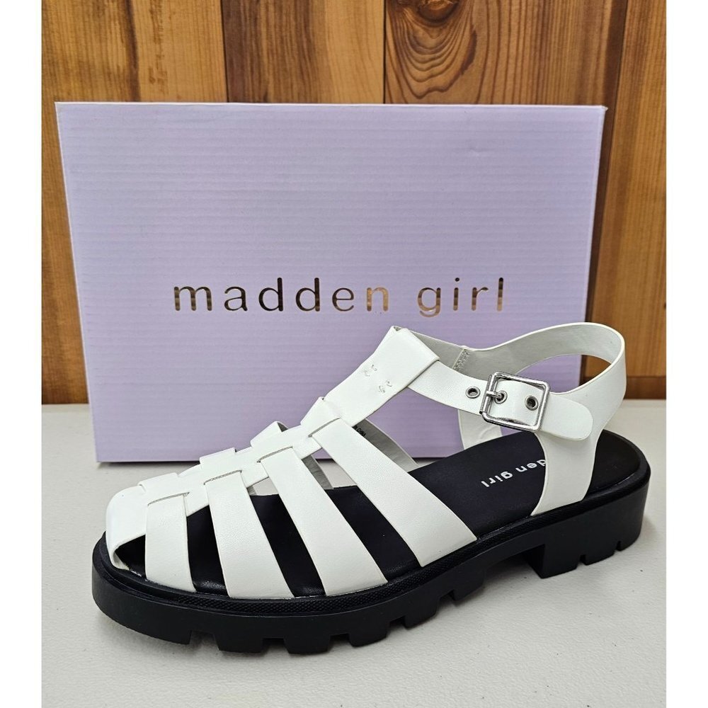 Madden Girl Mnessa White Girls' Fisherman Sandals Size 5